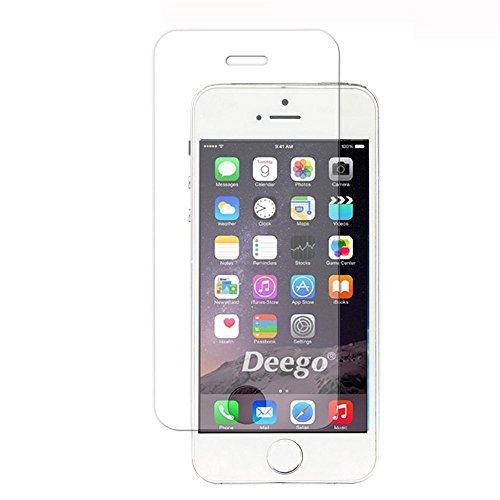 Cafeleo Case for iPhone SE/5S/5 Tempered Glass Screen Protector, Ultra Slim 9H Hardness 0.3mm Thickness 2.5D Curved Edge Anti-scratch&fingerprint tempered glass screen protector for Apple iphone se
