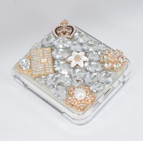 Poowear Compatible With Samsung Galaxy Z Flip 5 5G Case,Glitter Diamond Luxury Crystal Rhinestone Crown Handbag Protective Phone Case Cover For Women Girls With Galaxy Z Flip 5 5G  thumb #3