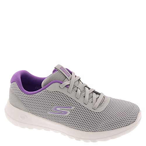 Skechers Performance Women's GO Walk Joy Bungee with Color POP, Gray/Lavender, 8