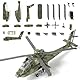 SEBUNAS AH-64 Apache, Hubschrauber-Modellbausatz im Maßstab 1:72, Schnellbausatz, Plastikspielzeug zum Zusammenbauen, Militärhubschraubermodell (25 Teile)