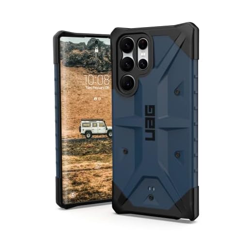 Urban Armor Gear Pathfinder Coque Samsung Galaxy S22 Ultra Housse de Protection [Certifiée Designed for Samsung, Wireless Charging Compatible, Case aux Normes Militaires] Bleu (Mallard)