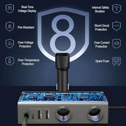 Cable retráctil tipo C para carga rápida de teléfono de coche doble usb 3