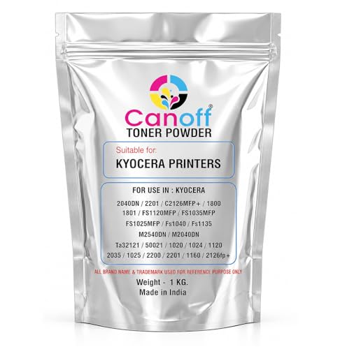 Image of CANOFF Toner Powder for KYOCERA TASKALFA 1800 1801 2200 2201 2540 2560 3040 3060 6025 6030 6525 ECOSYS 1024 1035 1120 1135 2035 2040 2530 2640 Printer and Copier (1Kg. Toner Powder)