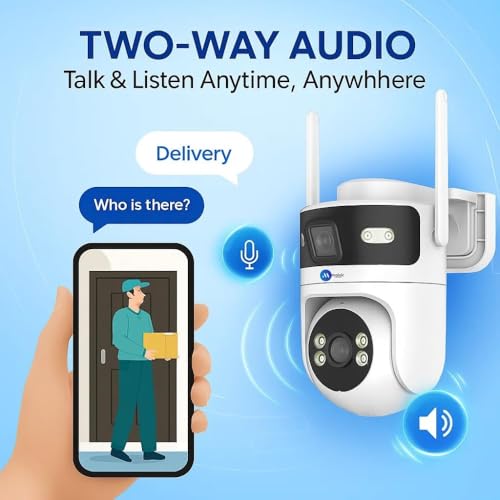 Image of Maizic Smarthome Syno 4G SIM CCTV Camera Outdoor | Dual 4MP Lens 360 View | No WiFi | Color Night Vision | Two-Way Audio | Mobile App Remote Access | SD Card & Cloud Storage
