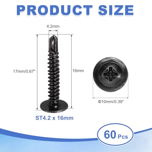 Tornillos autorroscantes de acero galvanizado 4.2x16 mm 60 pzas miniatura 2