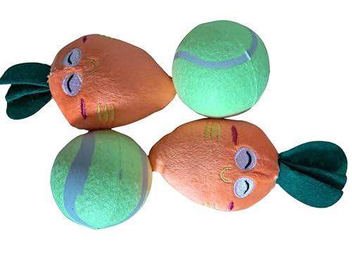 ApexHive Interactive Dog Chew Toy Set, Durable Squeaky Tennis Ball & Carrot Design for Teeth Cleaning Pet Grinding - Image 2