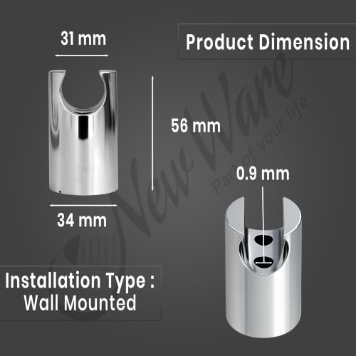 Image of NEW WARE CP ABS Wall Mounted Hook for Faucet Hand Shower & Health Faucet Holder | Multi Purpose Bathroom Wall Hook Stand for Tap Spray Pipe Holder Chrome Finish Pack of 4 Heavy Duty Durable