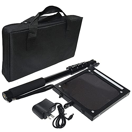 Soins à domicile sous le miroir d'inspection du véhicule avec lumière LED, kit de miroir d'inspection télescopique rétractable extensible, équipement visuel du véhicule, rechargeable, noir (noir)