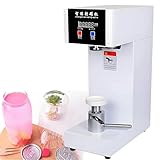 Gewerblicher Getränkedosenverschließer, Halbautomatischer Flaschen-/Deckelverschließer, Elektrische Dosenverschließmaschine, Zähler Und LCD-Anzeige, Höhenverstellbar, Gerillte Positionierung White