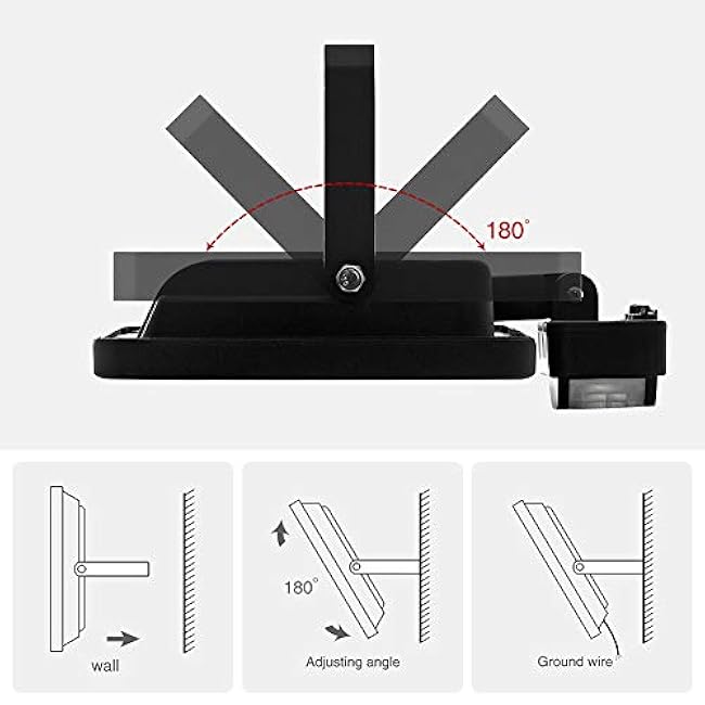Motion Sensor Flood Light 10W Security Light 6500K Daylight White