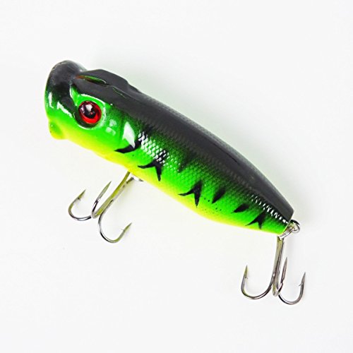 5PCS Topwater popper Minnow esche da pesca, 7 CM