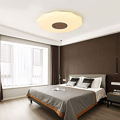Plafonnier LED 3 couleurs en noyer noir avec abat-jour acrylique haute diffusion - 5