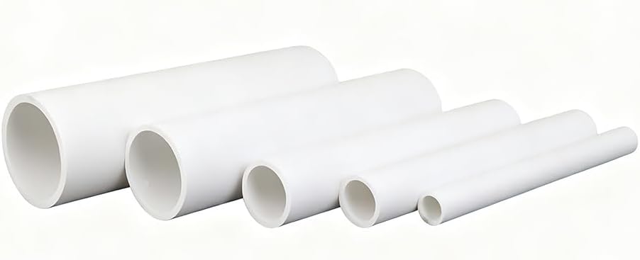 4Pcs 1-1/2 Inch Outside Diameter 17" Long PVC Pipes，White Sch40 Industrial PVC Pipes for Garden, Farm, Greenhouse, DIY Projects [1-1/2" x 17"L]