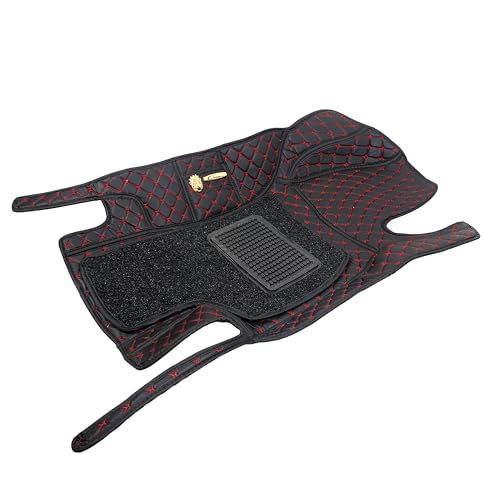 COAZO Premium 7D Floor Mat for Syros Custom Fitted, Luxury Foot Mats Compatible with Kia Syros, Set of 3 Pcs, Washable, Classic Black with Red Thread