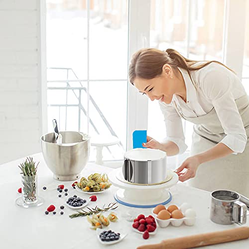 Adjustable Cake Ring, Senbos Stainless Steel Professional Baking Rings With Handle Layer Baking Cake Ring With 3 Cream Scrapers For Birthday Wedding Tier Cake, 3.5 Inch High, Diameter 6 To 12 Inch #TOP4