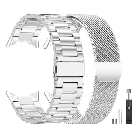 Tovimall 2 Pack Metal Band Compatible with Google Pixel Watch/Pixel Watch 2 Bands,Adjustable Metal Wristband Replacement Strap for Pixel Watch Cover