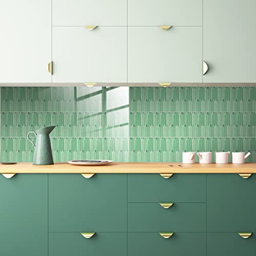 Azulejos Adhesivos Cocina Manzana Verde Pavo Pluma Patrón Vinilo Cocina Impermeables PVC Protector Salpicaduras Revestimiento Pared Baño Decoración de Muebles Baldosas Adhesivas