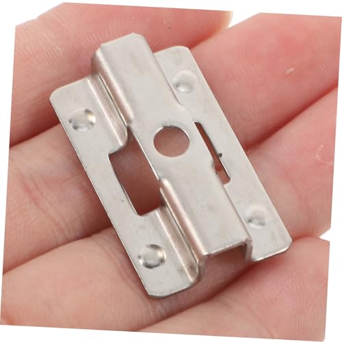 Image of Veemoon 100pcs Heavy Duty Stainless Steel U-Shaped Connector Bracket for 7mm Wood-Plastic Flooring Installation Sturdy and Secure Suitable for Home Renovation