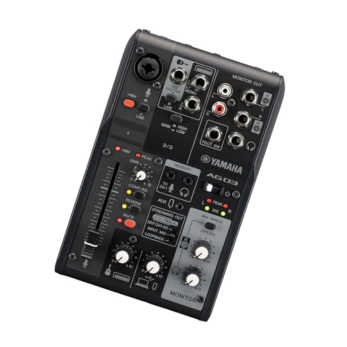 Image of Yamaha AG03MK2 Black 6-Channel Live Streaming Loopback Mixer /USB Interface with Steinberg Software Suite