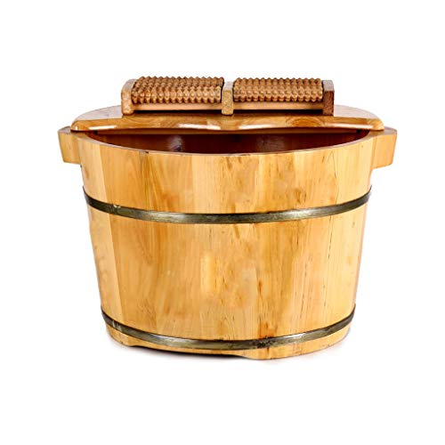 Baño de pies de madera con masaje y tapa