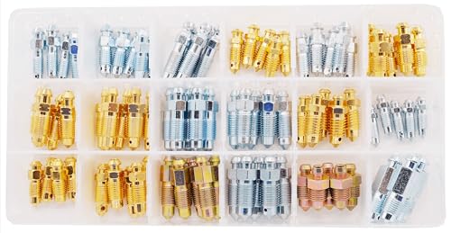image for Dsnaduo 90 PCS 18 Types Brake Caliper & Wheel Cylinder Bleeder Screw B