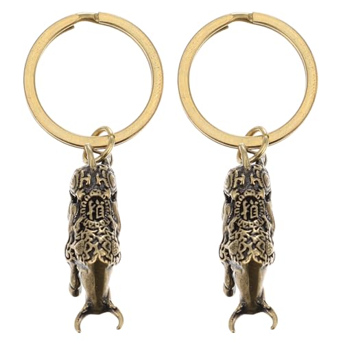 KAJNBN Lot de 2 Porte-clés en Laiton Style Rétro Taureau de Corrida, Pendentif Décoratif pour Décoration Nouvel An, Accessoire Mode pour Création Bijoux et Présent...