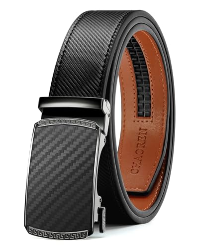CHAOREN Mens Belt Leather Ratchet Belt - Customizable Fit, Effortless Style (35mm)