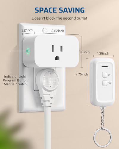 image for DEWENWILS Indoor Remote Control Outlet, Wireless Remote Light Switch, 