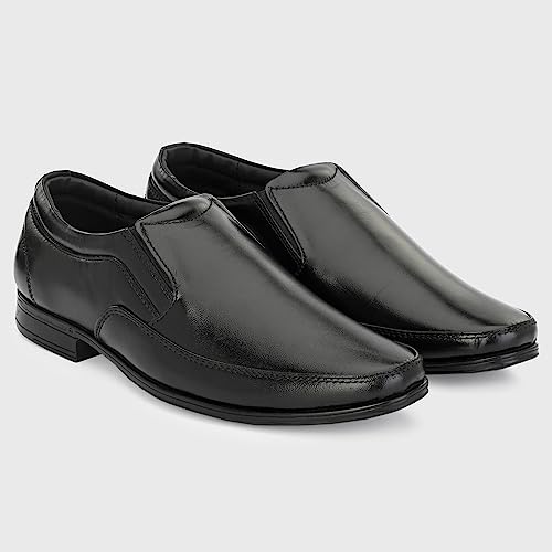 Image of Blue Leather by Centrino Genuine Leather Slip-On Men's Formal Shoe |Stylish with Soft Cushioned Insole|Trendy Non Lace-Up Design |Durable Leather with Anti-Skid Sole | Perfect for Formal Wear (3910)