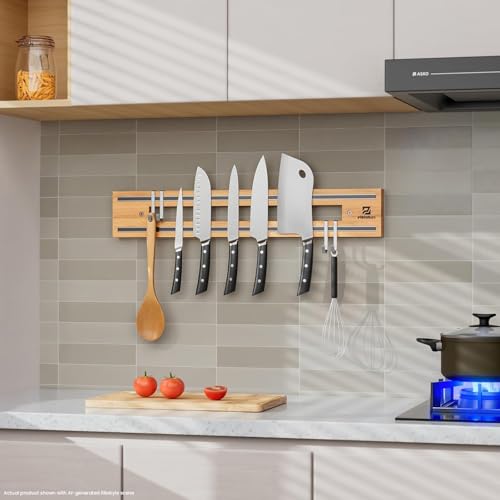 16.5" Piklohas Wooden Magnetic Wall Mount Knife Holder - image 4