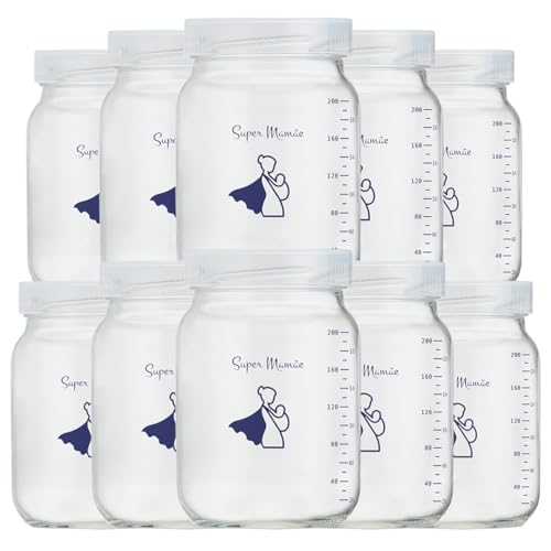 Kit com 14 Potes de Vidro para Armazenar Leite Materno 200ml Com ...