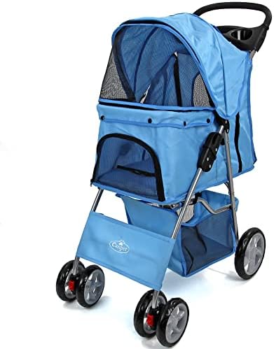 Pet Travel Dog Stroller Pushchair Available in 7 Colours (Grey)