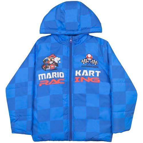 Image of Nintendo Super Mario Bros Winter Jacket for Boys Mario Kart Graphic Print Boys Puffer Winter Coat for Big and Little Kids