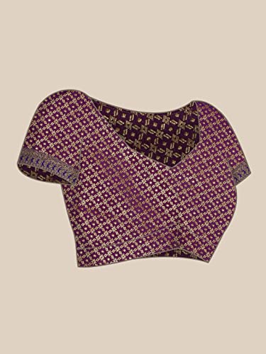 Image of Panzora Women's Banarasi Silk Saree With Unstitched Blouse Piece