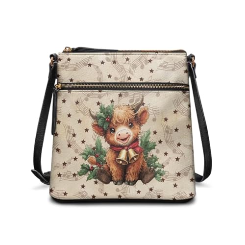 Image of Leather Purses for Women, Leather Hobo Bags for Women Travel Sling Purse Triple Zippered Pockets Shoulder Bag