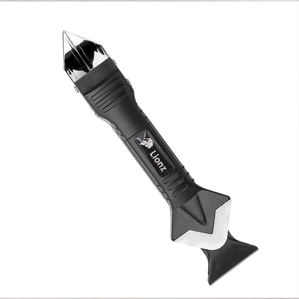 Lionz 3 in 1 Silicone Caulking Tool Stainless Steel head, Sealant Finishing Tool Caulk Remover Sealant And Grout Scraper, Suitable for Kitchen, Bathroom Windows, Sink Connections, Floors, DIY. 4