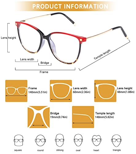 Image of DUCO Blue Light Blocking Glasses Reduce Eye Strain and Fatigue Gaming Blue Blockers Computer Reading Glasses DC5209