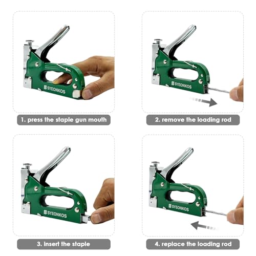 SYEONKOS Staple Gun, 3 in 1 Staple Gun Heavy Duty for Upholstery Wood, with 3000 Staples, Suitable for Interior Decoration Wood 5 SYEONKOS Staple Gun, 3 in 1 Staple Gun Heavy Duty for Upholstery Wood, with 3000 Staples, Suitable for Interior Decoration Wood - Image 5