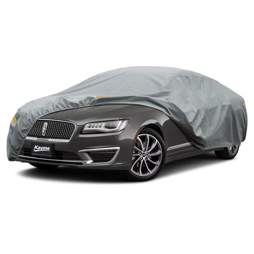 Image of Kayme Heavy Duty Car Cover Custom Fit Lincoln MKS Waterproof All Weather for Automobiles, Full Exterior Covers Sun Rain UV Protection.（Deliver About 3-10 Days）