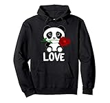 Panda Rose Black Hoodie Hooded Sweatshirt for Rose Panda