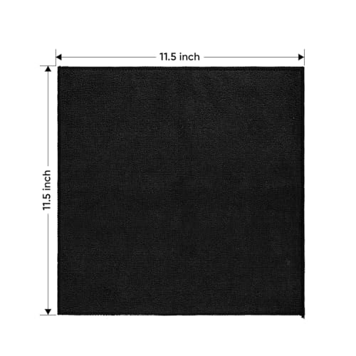 HOMEXCEL Schwarz Mikrofasertücher 20 Stück, Wiederverwendbare Küchen-Mikrofaser-Reinigungstücher, Lappen Putztücher Geschirrtücher, Fusselfreie Waschbare für Zuhause, Fenster, Auto 30 x 30 cm