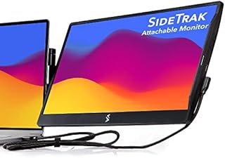 SideTrak Swivel 14” Patented Attachable Portable Monitor for Laptop | FHD TFT USB Rotating Laptop Dual Screen | Mac, PC, & Chrome Compatible | Fits All Laptops | Powered by USB-C or Mini HDMI (Black)