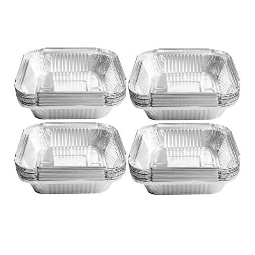 80 Piezas Bandeja De Aluminio Para Freidora De Aire, Plato De Repostería Recipientes De Aluminio Para Transporte De Alimentos, Congelado, Barbacoa