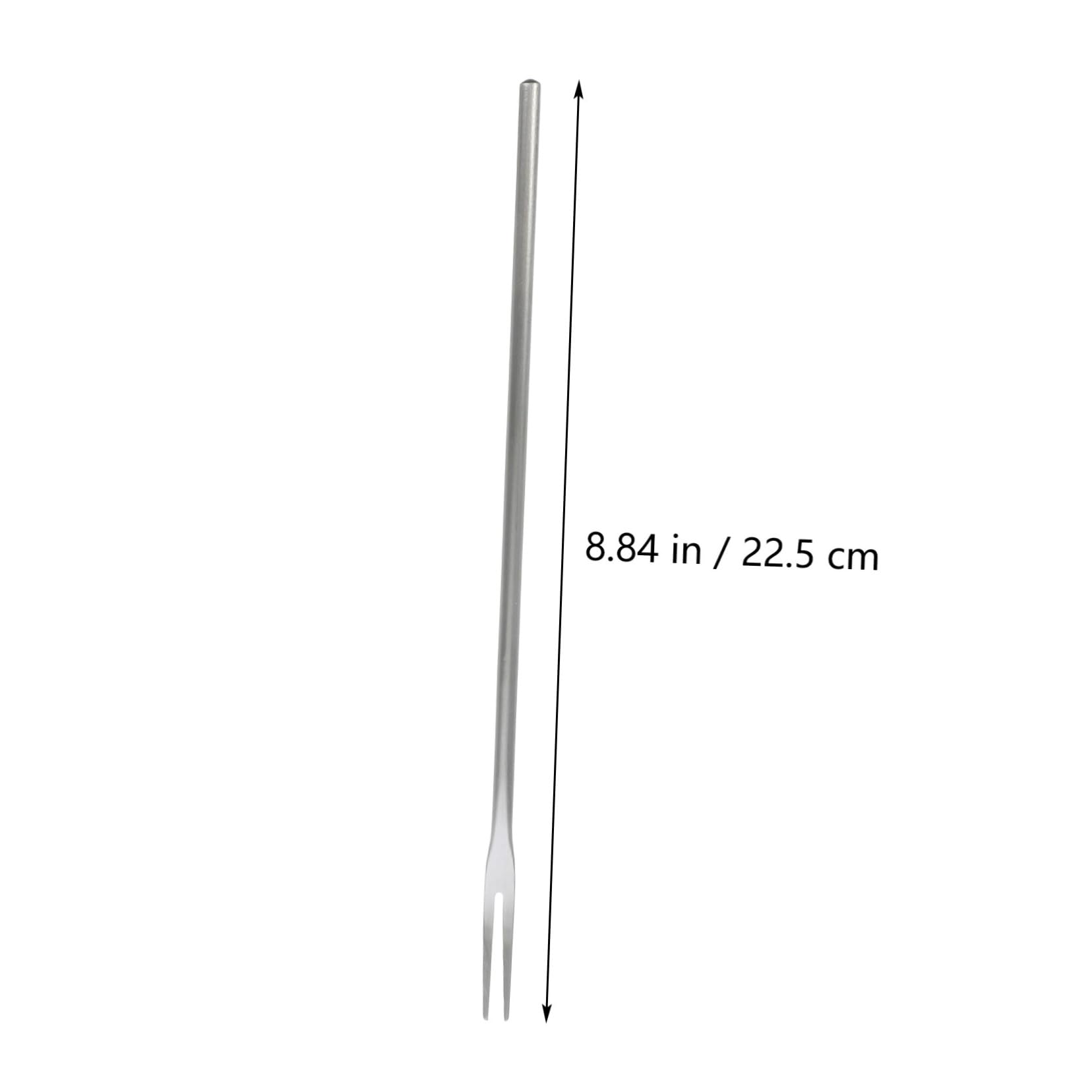 Cabilock 2pcs Stainless Steel Fruit Forks with Long Handle Two Teeth Dessert Forks for Home Banquet Bar Parties for Elegant Dining Experience