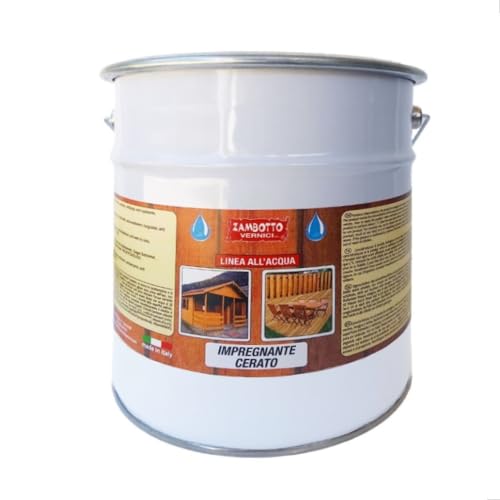 ZAMBOTTO VERNICI Impregnante cerato all'acqua per legno interni ed esterni in varie colorazioni (0.75 l (Confezione da 1), 203 - Noce Medio)