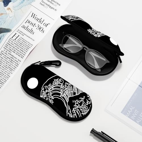 Image of Sunglasses Soft Case, Ultra Light Portable Neoprene Zipper Glasses Case for Men Women