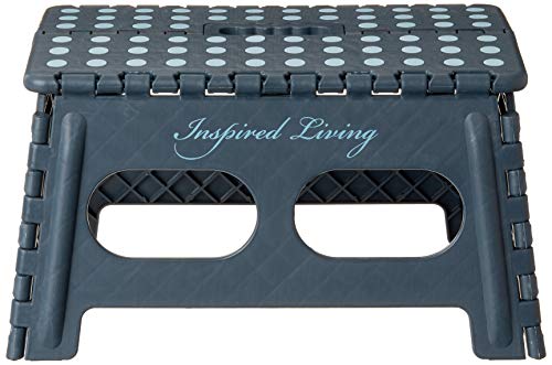 Inspired Living Folding Step Stool Heavy Duty, 9" High/x-Wide, NAVY BLUE