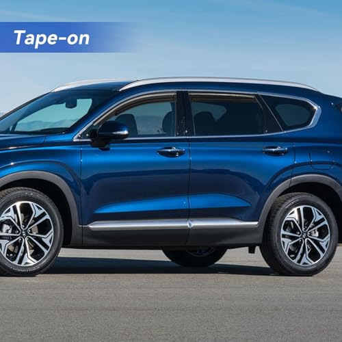 Image of Window Visors Rain Guards for 2019 2020 2021 2022 2023 Hyundai Santa Fe, Out-Channel Window Vent Wind Deflectors Visors Shades for 19 20 21 22 23 Santa Fe