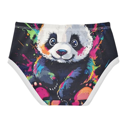 Cute Panda Tie Dye Black Toddler Cotton Underwear, Girls Underwear Cotton, 2T–8 Years2