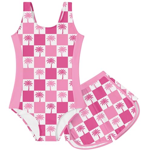 Image of TUONROAD Toddler Girls One Piece Swimsuit 2Pcs Bathing Suit Kids Swimwear with Short for 3-9